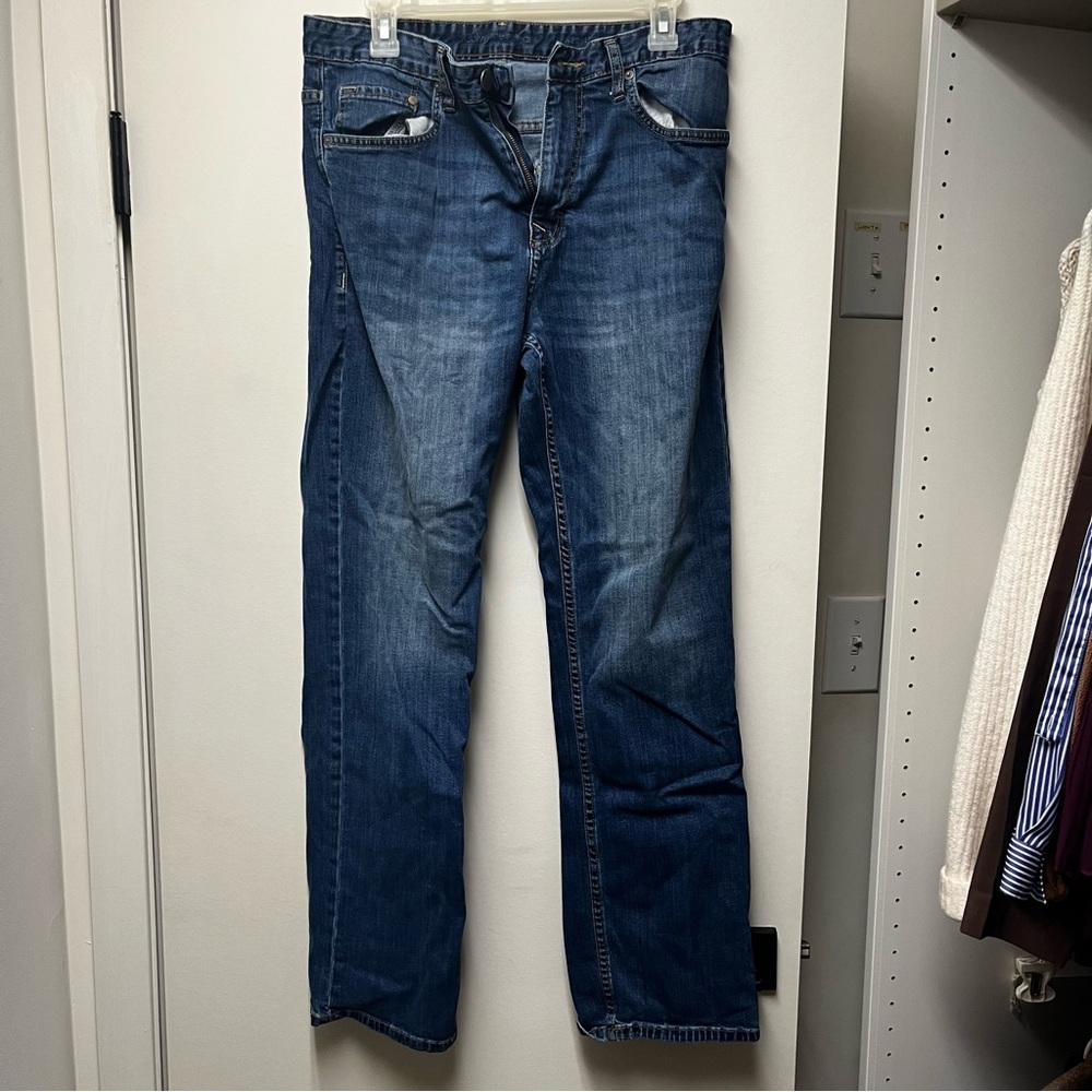 Calvin Klein Blue Relaxed Straight Jeans with Classic Indigo Wash 32 x 30